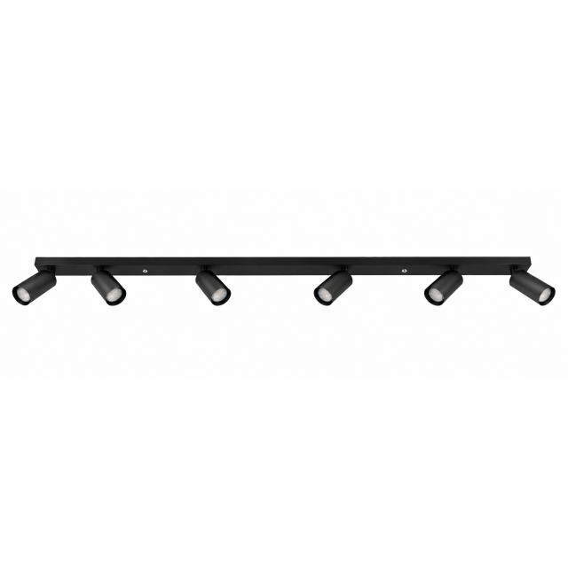 Juodas lubinis šviestuvas LINE-GU10-6 – Bona Elektrica