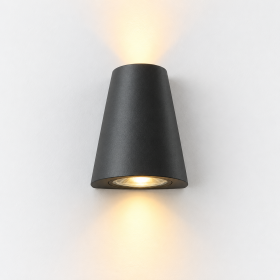 Lauko fasado sieninis šviestuvas, juodas, GU10, 2 × 35 W, IP54, WALL-017