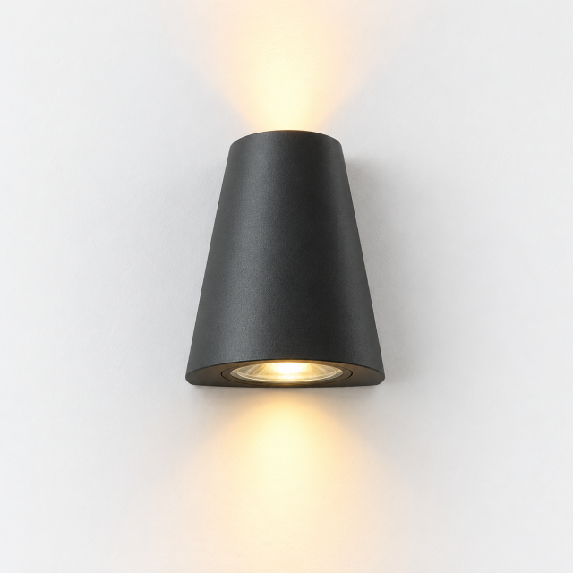 Lauko fasado sieninis šviestuvas, juodas, GU10, 2 × 35 W, IP54, WALL-017