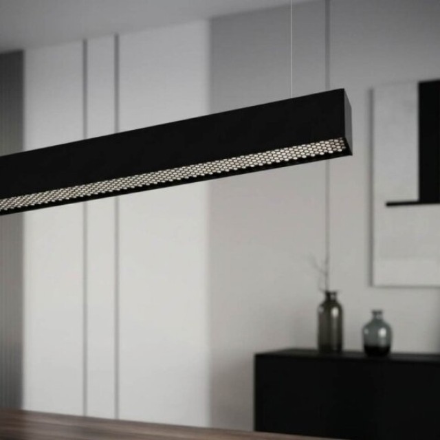 LED linijinis šviestuvas „Optonica 16776“, 38 W, 3CCT, juodas, su koriniu reflektoriumi