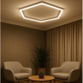 LED šviestuvas „Korys“  (hexagon), baltas, 42 W, 6000 K