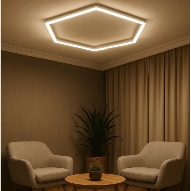 LED šviestuvas „Korys“  (hexagon), baltas, 42 W, 6000 K