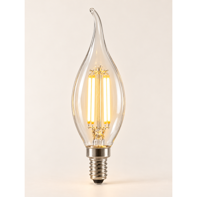Liepsnos formos LED lemputė E14, 4 W, 2700K