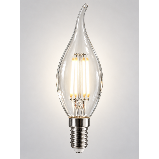 Liepsnos formos LED lemputė E14, 4 W, 4500K